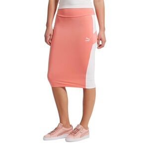 NWT Puma Midi Skirt in a pink salmon color puma logo on back athletic skirt